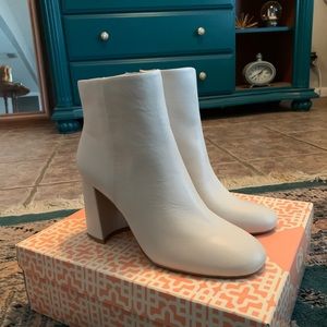 White Leather Booties